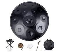 Tambor de mano de 22 pulgadas en D menor de 432 Hz con soporte y bolsa, tambor de mano de acero para sanación y meditación, incluye 2 baquetas