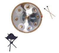 Tambor De Mano De 22 Pulgadas, Instrumento De Mano Para Adultos, Percusión De Tambor Golden Handpan De 440 Hz/432 Hz, Para Principiantes, Regalo Para Niños, Meditación Con Bolsa Suave(440Hz,9Notes)