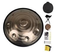 Tambor de mano de 9 notas, tambor de lengüeta de acero en re menor de 22", hecho a mano para la armonía meditativa y la relajación(Golden spiral,440Hz)