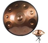 Tambor De Mano De Acero De 22 Pulgadas, 9/10/12 Notas, Re Menor, 432 Hz/440 Hz, Instrumento De Handpan Drum Para Adultos(Gold,10-Note (432Hz))