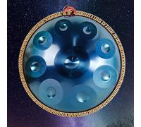 Tambor de mano de acero de 22 pulgadas en escala D menor, perfecto para adultos y niños, instrumento de percusión armónica de 432 Hz con estuche de mano y mazos de color azul, tambor de mano de 9
