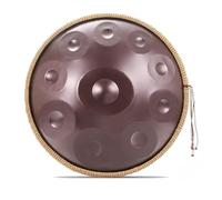 Tambor de Mano de Acero de 22 Pulgadas, Handpan Drum en D menor con 12/9/10 Notas 432/440Hz, Produce Resonancia Agradable, con Funda, Soporte y Mazos para Sanación Sonora(Purplish-red,440Hz/12Note)