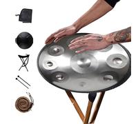 Tambor De Mano De Acero De 432/440 Hz, Instrumento Handpan Para Adultos, Tambor Handpan De 22 Pulgadas En Re Menor, Instrumento De Percusión Con Bolsa De Transporte(440hz-g,10 notes)