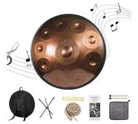 Tambor De Mano De Acero En Re Menor, Handpan Tambor De 22 Pulgadas, Handpan Drum Para Producción De Audio Profesional(Gold,10 Notes (432Hz))