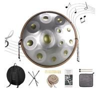 Tambor De Mano De Acero En Re Menor, Handpan Tambor De 22 Pulgadas, Handpan Drum Para Producción De Audio Profesional(Golden eye,12 Notes (440Hz))