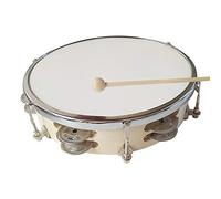 Tambor de mano de pandereta de 10 pulgadas con sonajeros de fila, instrumento de percusión para niños y adultos, educación de la primera infancia, desarrollo del sentido musical, juego de padres e