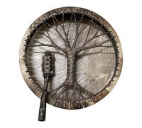 Tambor de mano, diseño retro de árbol, tambores de mano para niños, pequeños tambores redondos | Tambor artesanal con exquisita artesanía, tambor decorativo de pared para música, decoración