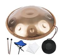 Tambor De Mano Kurdo De 22 Pulgadas En Re Menor - Hand Drum Steel Drum Percusión, Instrumento De Percusión De Tambor Hueco De 432 Hz/440 Hz, Tambores Handpan(440Hz,10Notes)