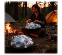 Tambor De Mano Para Adultos Handpan Drum, Tambor De Lengua De Acero De 56cm, 432hz, 9/10/12 Notas En D Menor Instrumentos De Calidad Para Tambor, Bolso Para Meditación, Yoga(Gray,10)