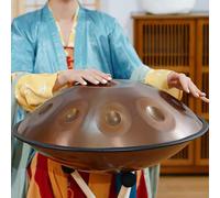 Tambor de mano para instrumentos Handpan de 22 pulgadas, tambor Handpan de 9 notas, tambor de lengua de acero, con un tono más rico, tocar la batería puede aliviar el estrés, para familiares y amigos