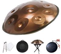 Tambor de mano para principiantes para meditación, tambor de lengua de acero, 22 pulgadas, 9 notas, yoga y educación, incluye bolsa de transporte, 2 mazos, 4 fundas para dedos