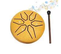 Tambor de mano pequeño, instrumento de lluvia - tambor de percusión de 3 pulgadas con palillo | Pequeño instrumento musical con 6 notas para mantener un estado de ánimo pacífico