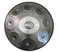 Tambor de mano profesional - instrumento de acero de 22 pulgadas y 9 notas en re menor para profesionales y principiantes, ideal para sanación con sonido (Color : Silver)