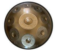 Tambor de mano profesional - instrumento de acero de 22 pulgadas y 9 notas en re menor para profesionales y principiantes, ideal para sanación con sonido (Color : Gold)