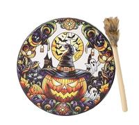 Tambor de mano Shaman | Instrumentos nativos de tambor chamán | Tambores chamánicos sanadores de sonido, instrumento espiritual de 10 pulgadas, tambor de Halloween, decoraciones de Halloween de
