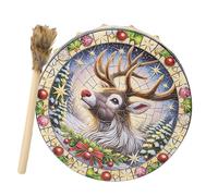 Tambor de mano Shaman | Tambor instrumental de Navidad, instrumento chamánico, adorno de escritorio de moda para decoración del hogar, herramienta de curación de sonido de tambor