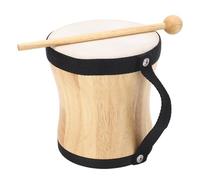 Tambor de Mano, Tambor de Conga con Rodillo de Madera Superior de Piel de Oveja, Diseño de Correa de Transporte de Amplia Aplicación, Portátil para Festivales de Música (BLACK)
