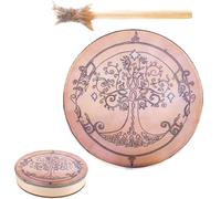 Tambor de mano | Tambores de chamán de madera con baqueta, tambores de chamán de madera, tambor de mano de chamán, herramienta de curación de sonido de tambor, hecho para meditación de reflexión