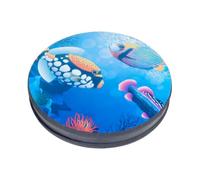 Tambor de mar Beat Beat Drum Ocean Wave Pead Percussion Toy with Fish Patton for Kids Child Baby Blue 13 pulgadas