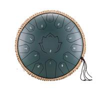 Tambor de música etéreo de 13 pulgadas, 15 notas, lengua de acero, tono C, instrumentos musicales de percusión, tambor de acero (verde oscuro)