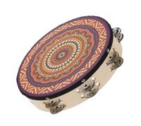 Tambor de pandereta de madera, pandereta vintage | Pandereta de jardín de infantes con tambor de mano de madera de 8 pulgadas,Instrumento musical de relajación para la mente y el cuerpo, apto para pri