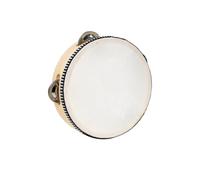 Tambor de pandereta de mano, tambor de mano de 8 pulgadas, cascabeles de metal de abedul de campana, regalo de percusión, instrumento educativo musical, fiesta de KTV (6 pulgadas)