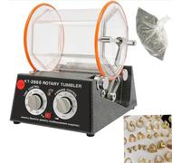 Tambor de pulido para joyas, 150 W, con 5 velocidades ajustables, molinillo de bolas con temporizador de 0 a 60 minutos, vaso giratorio con perlas de pulido, pulidor giratorio para oro, plata