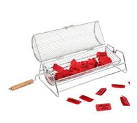 Tambor de rifa, tambor giratorio mejorado con mango giratorio de madera, dibujo giratorio de lotería de metal, gran capacidad de 11.6 x 4.9 pulgadas, carrete de lotería para juegos de lotería, bolas