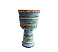 Tambor Djembe 9 Pulgadas Portátil para La Iluminación Musical Entrenamiento Rítmico Yembé Cabeza de Tambor de Piel de Cabra, Hecho a Mano Djembe Drum Boda(Blue A)
