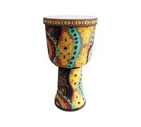 Tambor Djembe 9 Pulgadas Portátil para La Iluminación Musical Entrenamiento Rítmico Yembé Cabeza de Tambor de Piel de Cabra, Hecho a Mano Djembe Drum Boda(Yellow A)