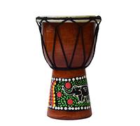 Tambor Djembé bongo, instrumento africano de madera pintada, ritmo, percusión, con pintura de puntos