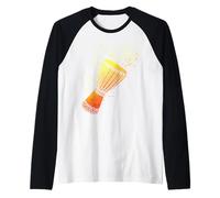 Tambor Djembe o Arte Genial para Banda Africana Camiseta Manga Raglan