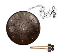 Tambor educativo de iluminación musical para niños, diseño sinfonía de noche lluviosa, tambor de acero vacío, de mano de 6 a 12 pulgadas, tambor de lengua para exteriores