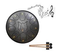 Tambor educativo infantil de iluminación musical para niños, diseño de mano lluviosa y noche sinfónica, tambor de 6 a 12 pulgadas, lengua vacía de acero para exteriores R5w4