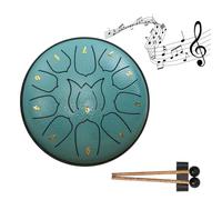 Tambor educativo infantil de iluminación musical, tambor lluvioso, lengua de acero de 15 a 30,5 cm, con sinfonía nocturna vacía F5H2 Hand