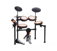 Tambor Electrónico De Superficie De Malla Para Principiantes Conjunto De Batería Electrónica Portátil Gatillo Doble De Superficie De Malla baterias electronicas profesionales(Orange 3)