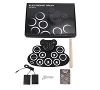 Tambor electrónico Roll up dual Horn Horner recargable Tambor de práctica eléctrica plegable para niños con almohadillas de silicona Diseño portátil y altavoces mejorados