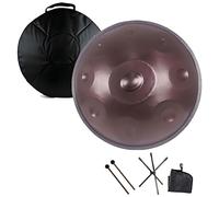 Tambor Handpan 22 Pulgadas 9/10/12 Notas Tambor de Acero, 440Hz Re Menor Handpan Drum Instrumento con Bolsa Suave, Soporte, Mazos, para Sanación con Sonido, Yoga(Dark purple,10 Notes)
