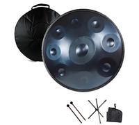 Tambor Handpan 22 Pulgadas 9/10/12 Notas Tambor de Acero, 440Hz Re Menor Handpan Drum Instrumento con Bolsa Suave, Soporte, Mazos, para Sanación con Sonido, Yoga(Blue,9 Notes)