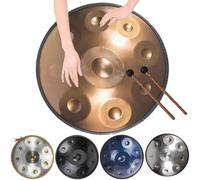 Tambor Handpan De 22 In Y 9/10/12 Notas (con Bolsa De Transporte), Percusión Armónica Para Sanación Con Sonido, Tambores De Acero Para Adultos De 440 Hz Para Producción De Audio Profesional(Gold,9 Not