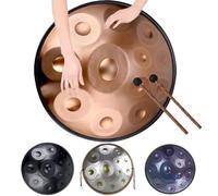 Tambor Handpan De 22 In Y 9/10/12 Notas (con Bolsa De Transporte), Percusión Armónica Para Sanación Con Sonido, Tambores De Acero Para Adultos De 440 Hz Para Producción De Audio Profesional(Gold,12 No