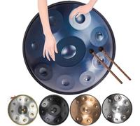 Tambor Handpan De 22 In Y 9/10/12 Notas (con Bolsa De Transporte), Percusión Armónica Para Sanación Con Sonido, Tambores De Acero Para Adultos De 440 Hz Para Producción De Audio Profesional(Blue,9 Not