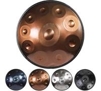 Tambor Handpan de 432Hz/440Hz, instrumento 22 pulgadas con 9/10/12 notas en re menor, tambores manuales acero for adultos bolsa suave y soporte(Gold,432HZ/10Note)