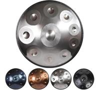 Tambor Handpan de 432Hz/440Hz, instrumento 22 pulgadas con 9/10/12 notas en re menor, tambores manuales acero for adultos bolsa suave y soporte(Silver,432HZ/12Not)