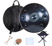 Tambor Handpan De 56cm Instrumento De Percusión, 9/10/12 Notas Handpan Drum De Acero 432 HZ/440 HZ Para Educación Musical, Meditación O Yoga, Con Bolsa Handpan(Blue,10 Notes(440HZ))