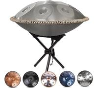 Tambor Handpan De 9/10/12 Notas, Instrumentos De Percusión De 432 Hz/440 Hz Para Principiantes Y Jugadores Profesionales, Tambor Handpan De 22 Pulgadas Con Trípode Para Batería Y Bolsa,SILVE