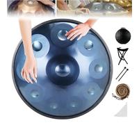 Tambor Handpan De Acero, 9/10/12 Notas En Re Kurdo Menor, Instrumento De Percusión De 432/440 Hz, Handpan Drum Con Funda Portátil, 2 Mazos Y Soporte(B-432hz,9 notes)