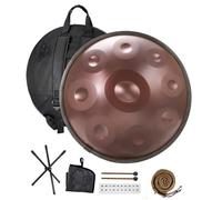 Tambor Handpan De Acero, 9/10/12 Notas, Handpan Drum En Re Kurdo Menor, 432 Hz, Instrumento De Percusión Con Bolsa De Almacenamiento, 2 Mazos Y Soporte Para Tambor(C,9 notes)