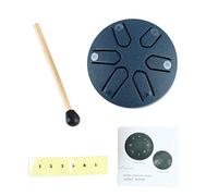 Tambor Handpan, Instrumento De Percusión De Tambor De Lengua Sin Preocupaciones Profesional Mini De 6 Notas Con Baqueta Para Meditación, Yoga, Educación Musical(azul)