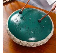 Tambor Handpan Tambor de Lengua de Acero de 12 Pulgadas y 13 Tonos Instrumento de Percusión de Tambor Sin Preocupaciones Handpan Yoga Instrumento de Meditación para Principiantes,Green
